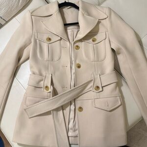 & other stories white utility wool jacket